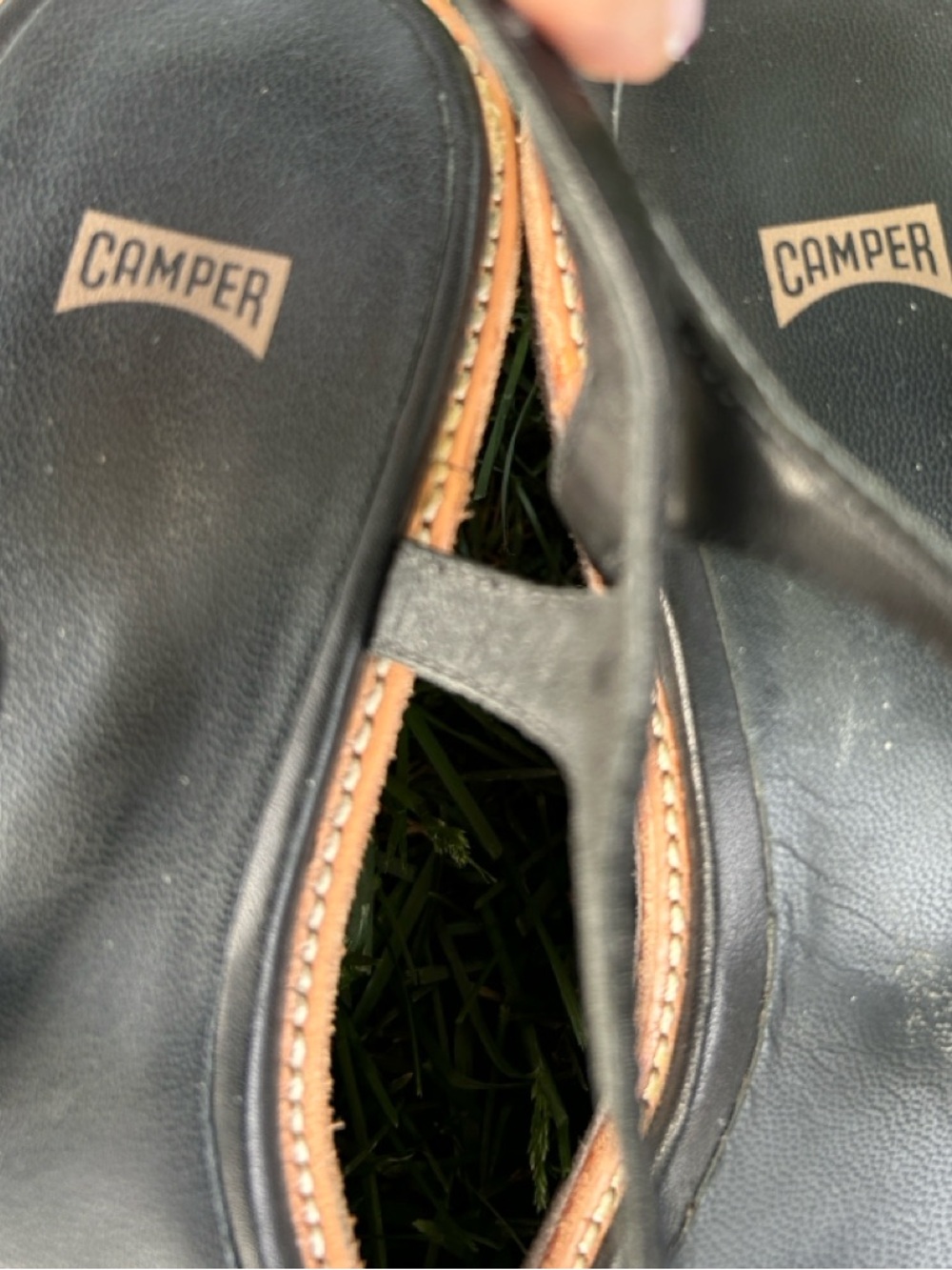 CAMPER Genuine Leather Black Strappy Suede Platform Wedge Sandals size 7.5 - 8.5 - Picture 9 of 13